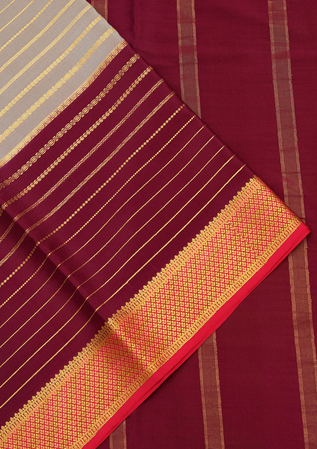 Grey Zariwork Pure Crepe Silk Saree