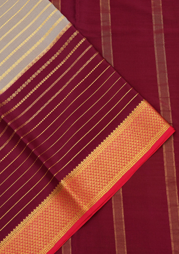 Grey Zariwork Pure Crepe Silk Saree