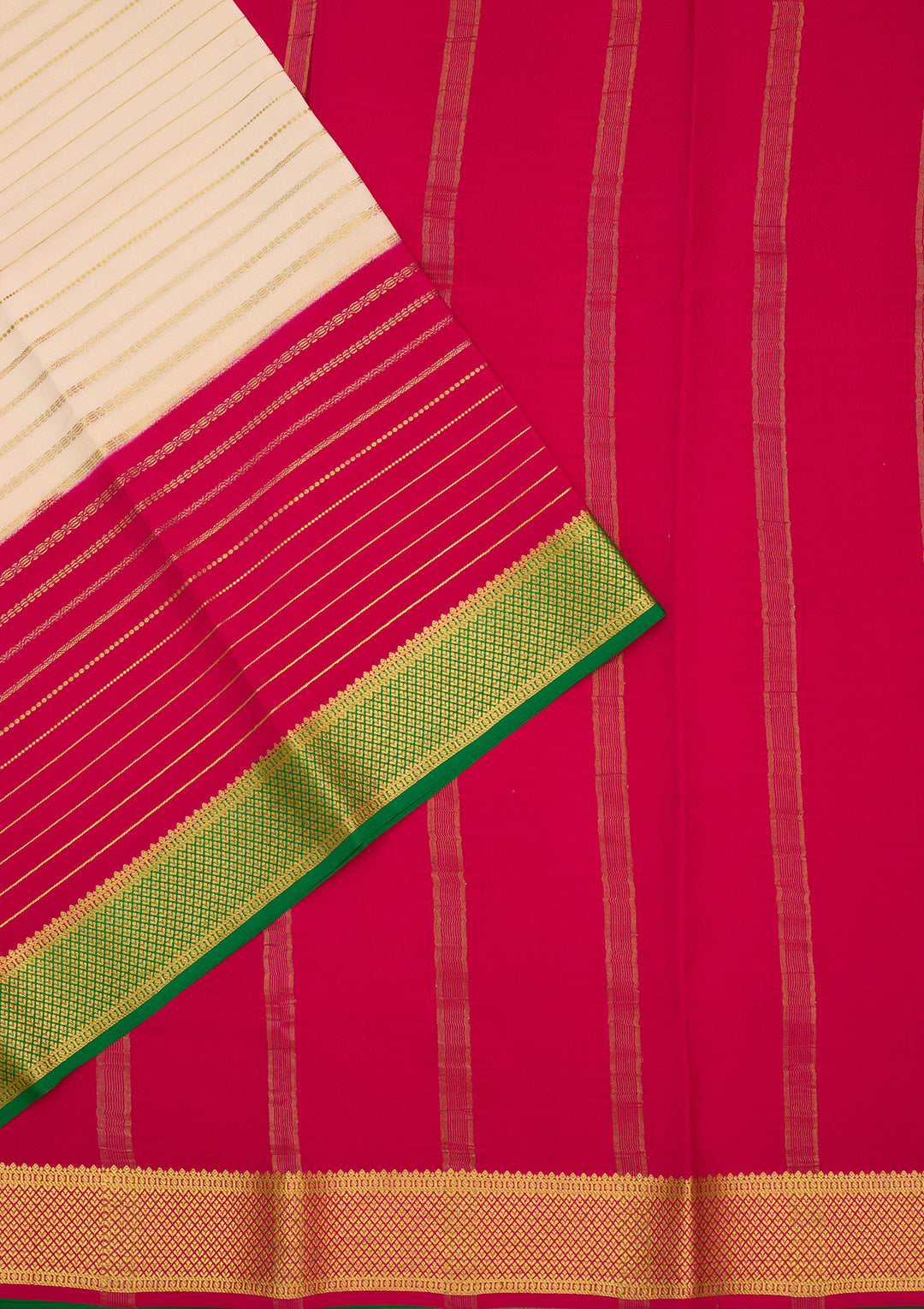 Off White Zariwork Pure Crepe Silk Saree