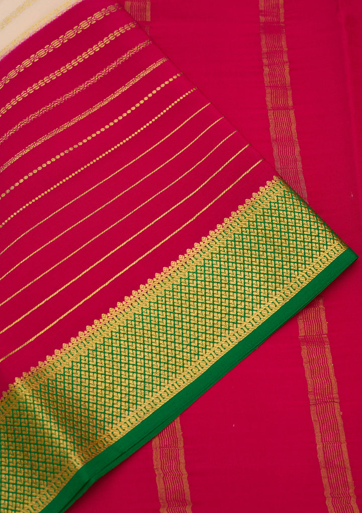 Off White Zariwork Pure Crepe Silk Saree