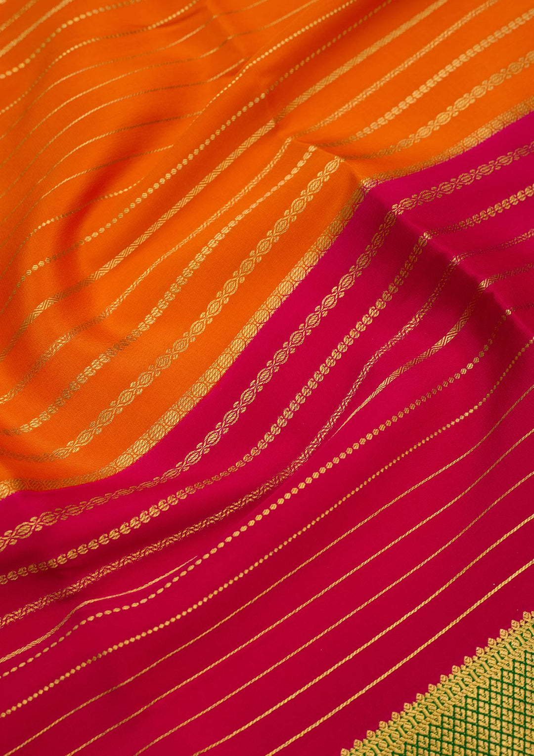 Orange Zariwork Pure Crepe Silk Saree