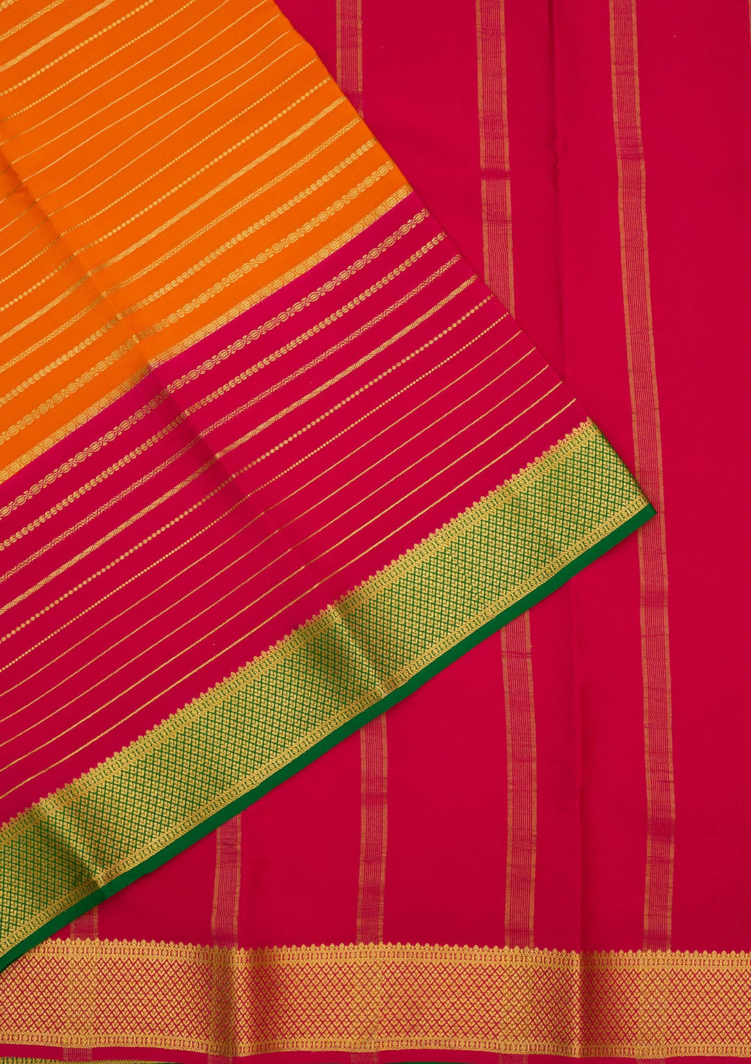 Orange Zariwork Pure Crepe Silk Saree