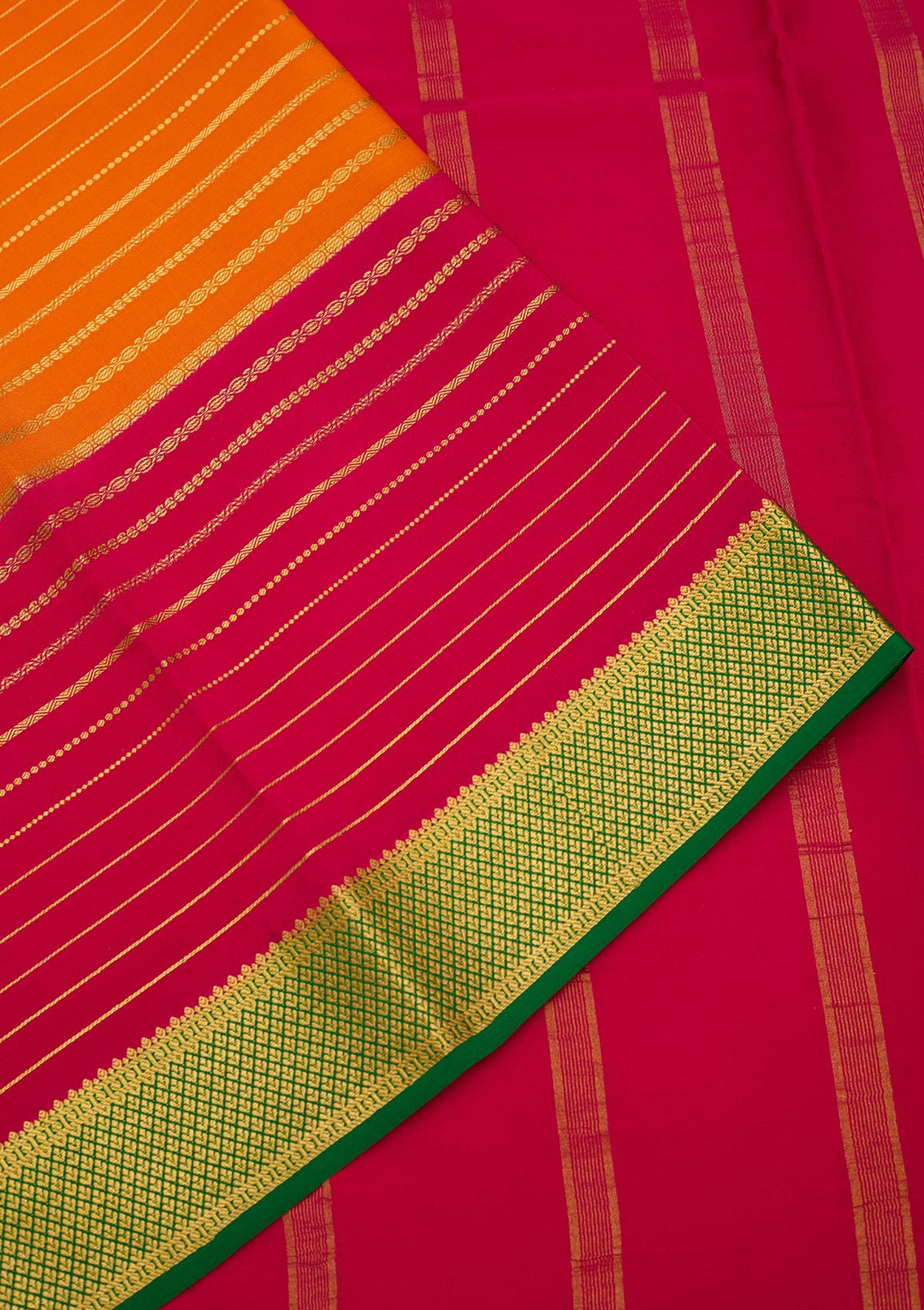 Orange Zariwork Pure Crepe Silk Saree
