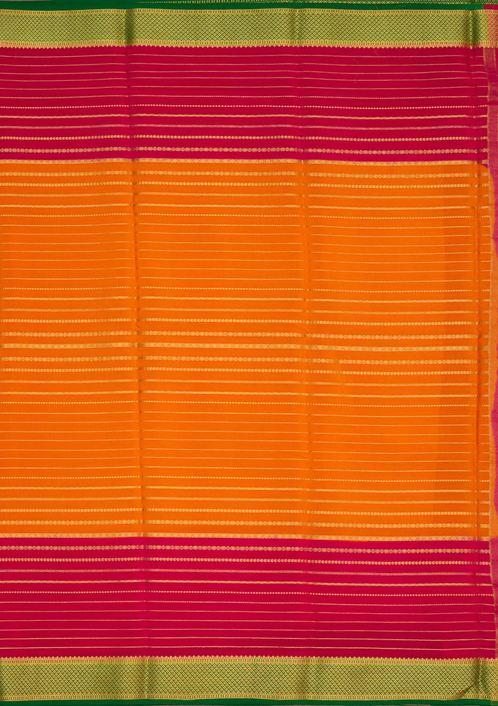 Orange Zariwork Pure Crepe Silk Saree
