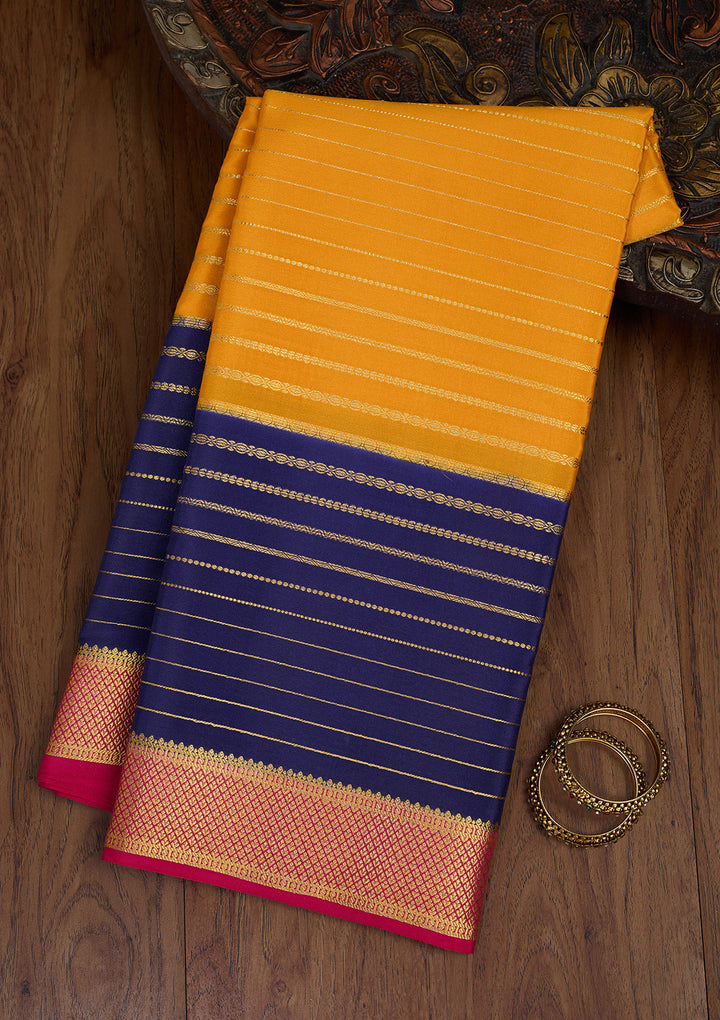 Orange Zariwork Pure Crepe Silk Saree