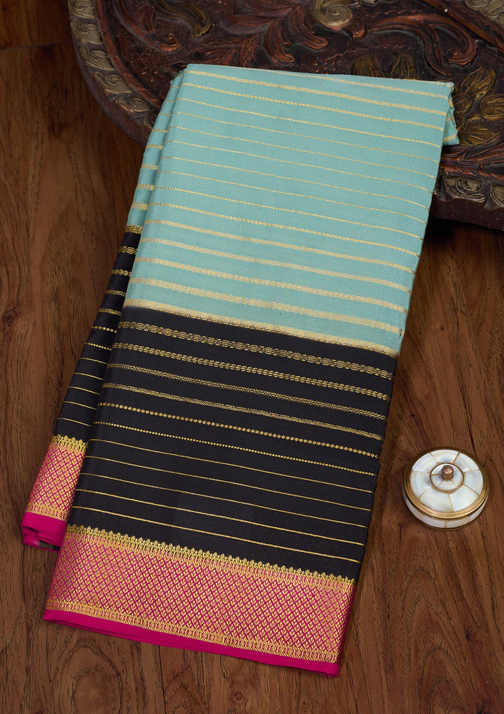 Pista Green Zariwork Pure Crepe Silk Saree