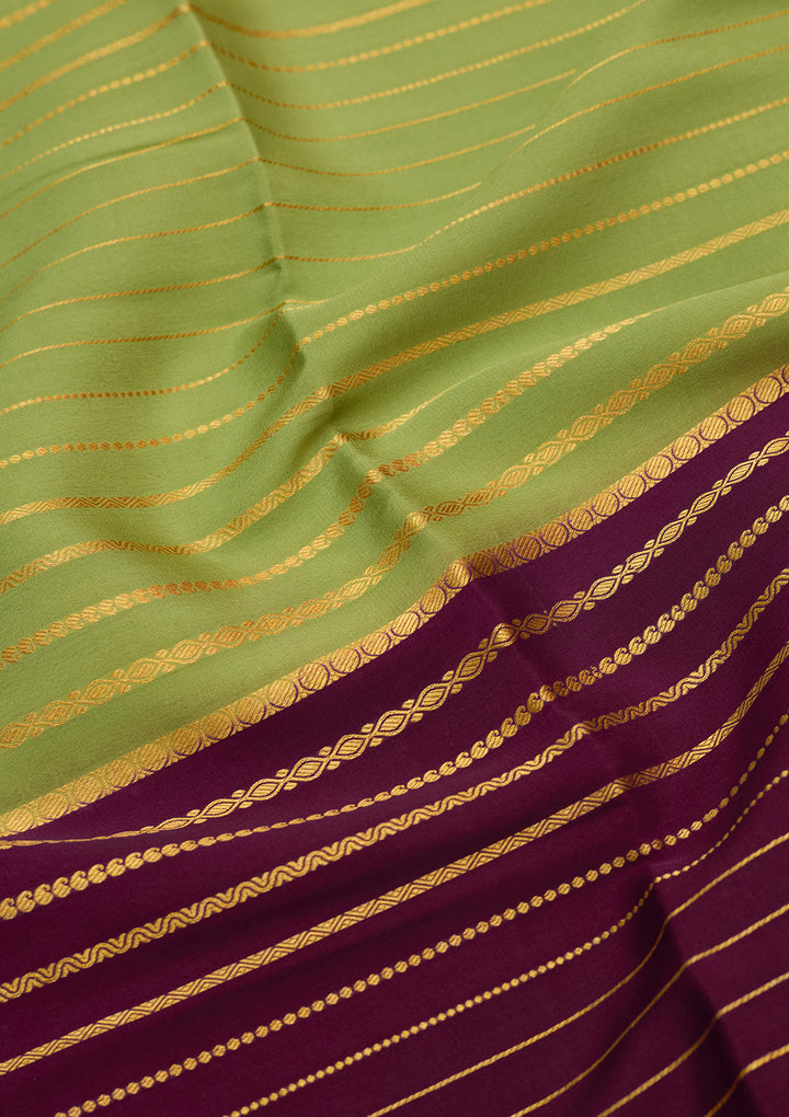 Pista Green Zariwork Pure Crepe Silk Saree
