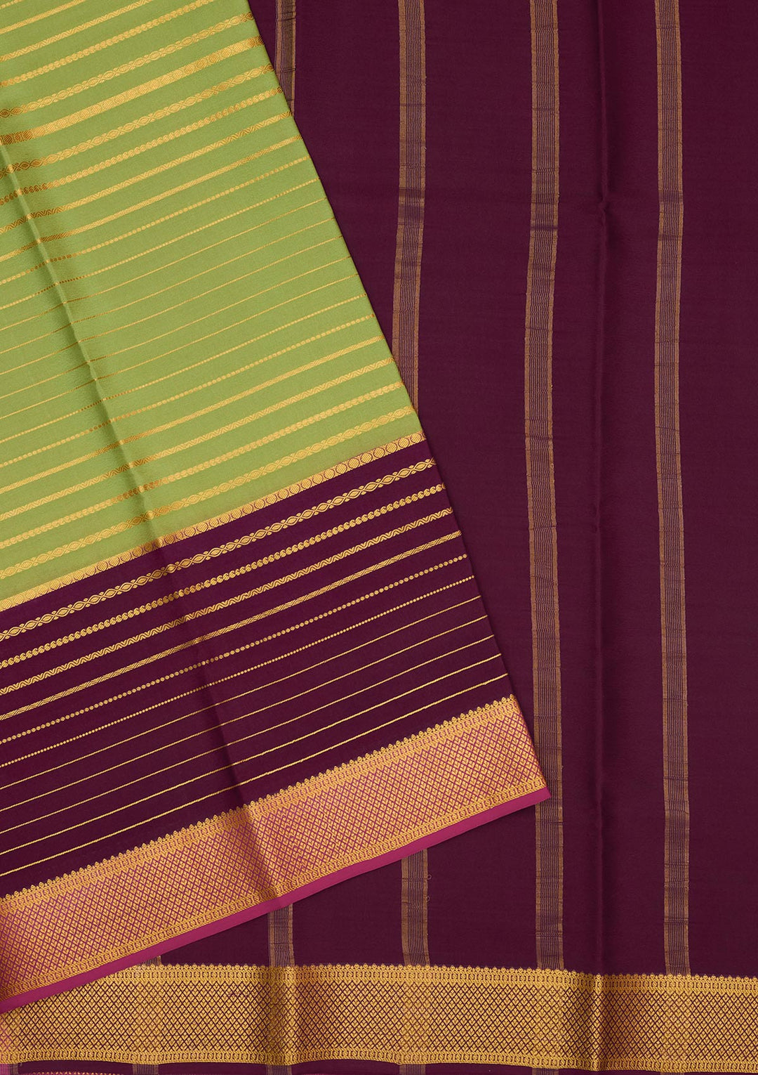 Pista Green Zariwork Pure Crepe Silk Saree