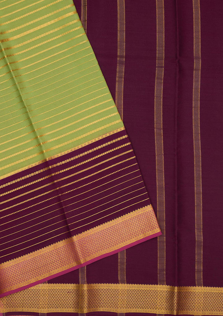 Pista Green Zariwork Pure Crepe Silk Saree