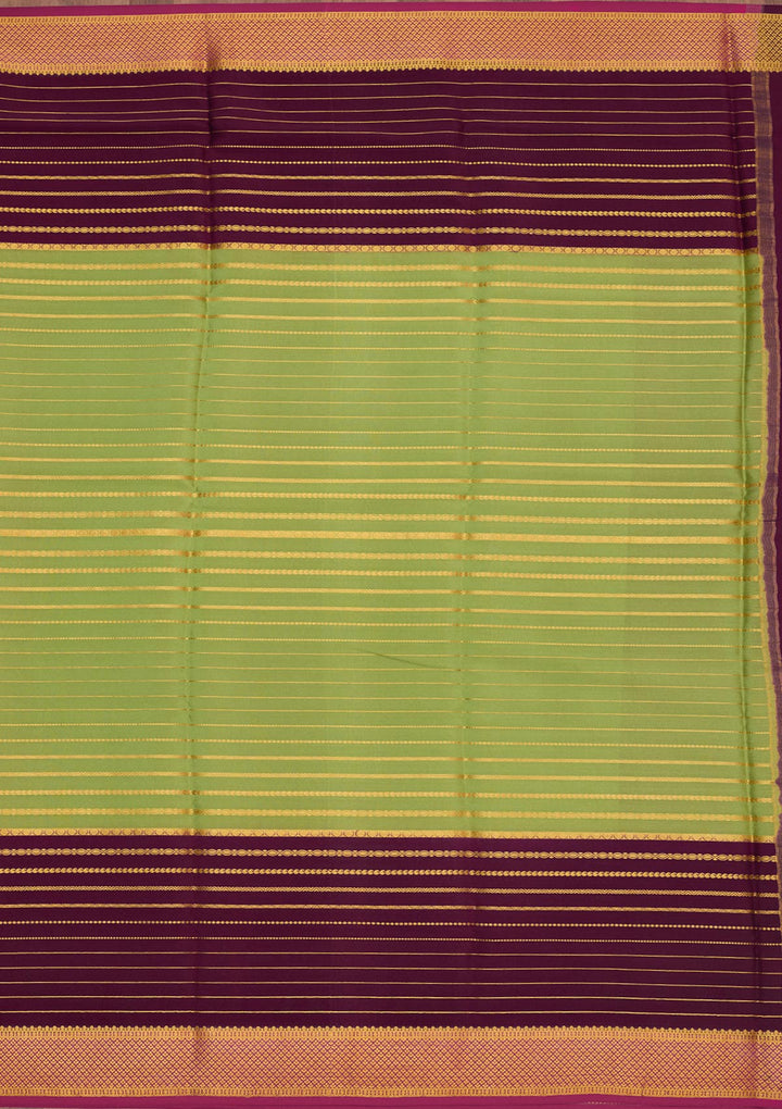 Pista Green Zariwork Pure Crepe Silk Saree