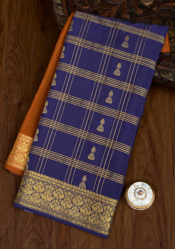 Light Brown Zariwork Pure Crepe Silk Saree