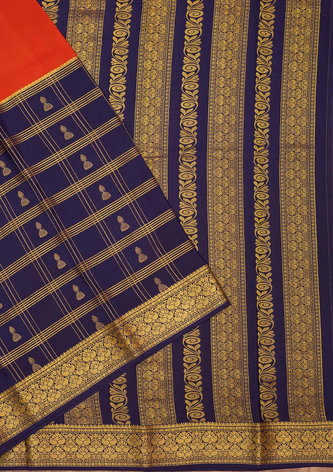 Light Brown Zariwork Pure Crepe Silk Saree