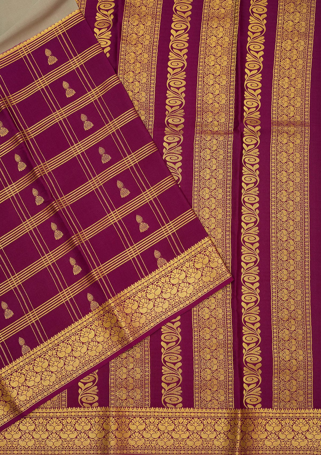 Light Grey Zariwork Pure Crepe Silk Saree