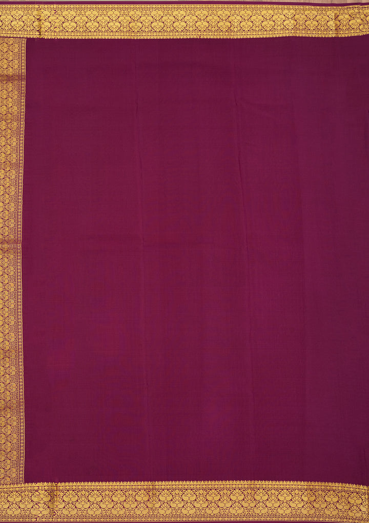 Light Grey Zariwork Pure Crepe Silk Saree
