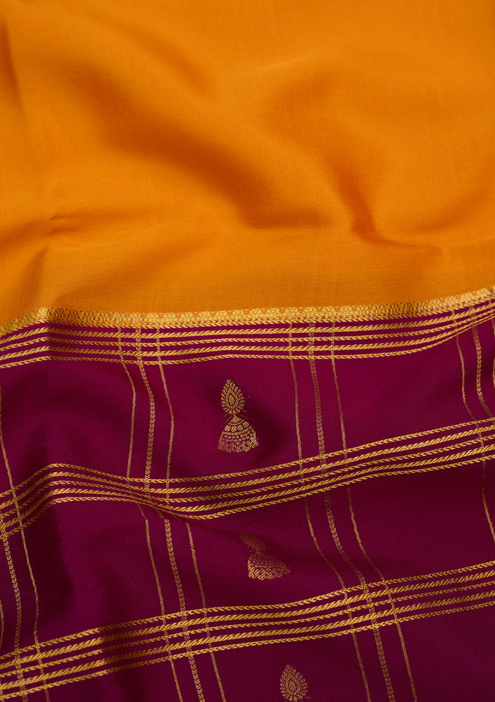Mustard Zariwork Pure Crepe Silk Saree