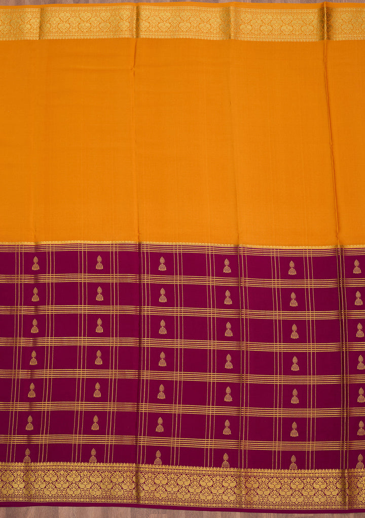 Mustard Zariwork Pure Crepe Silk Saree