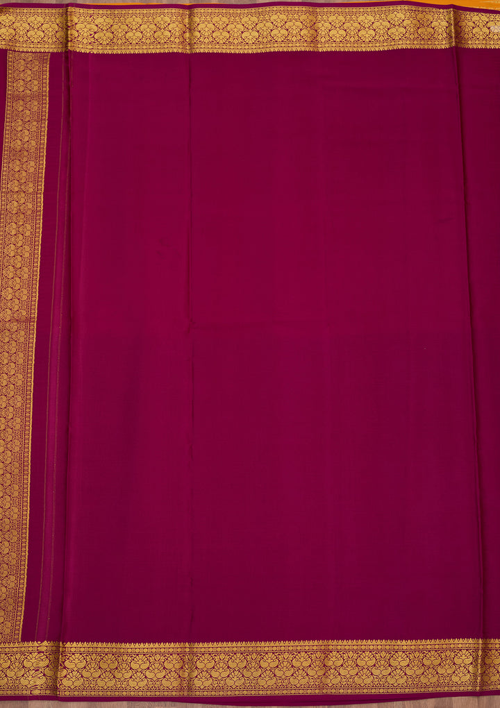 Mustard Zariwork Pure Crepe Silk Saree