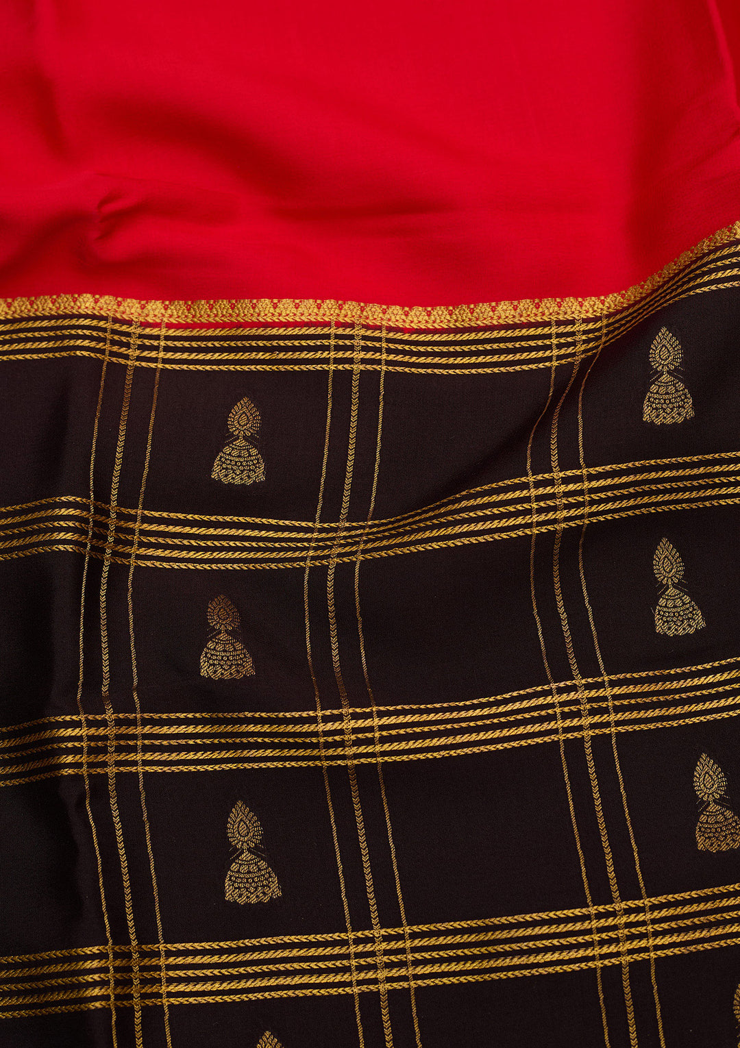 Red Zariwork Pure Crepe Silk Saree