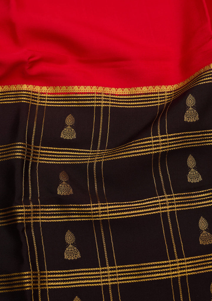 Red Zariwork Pure Crepe Silk Saree