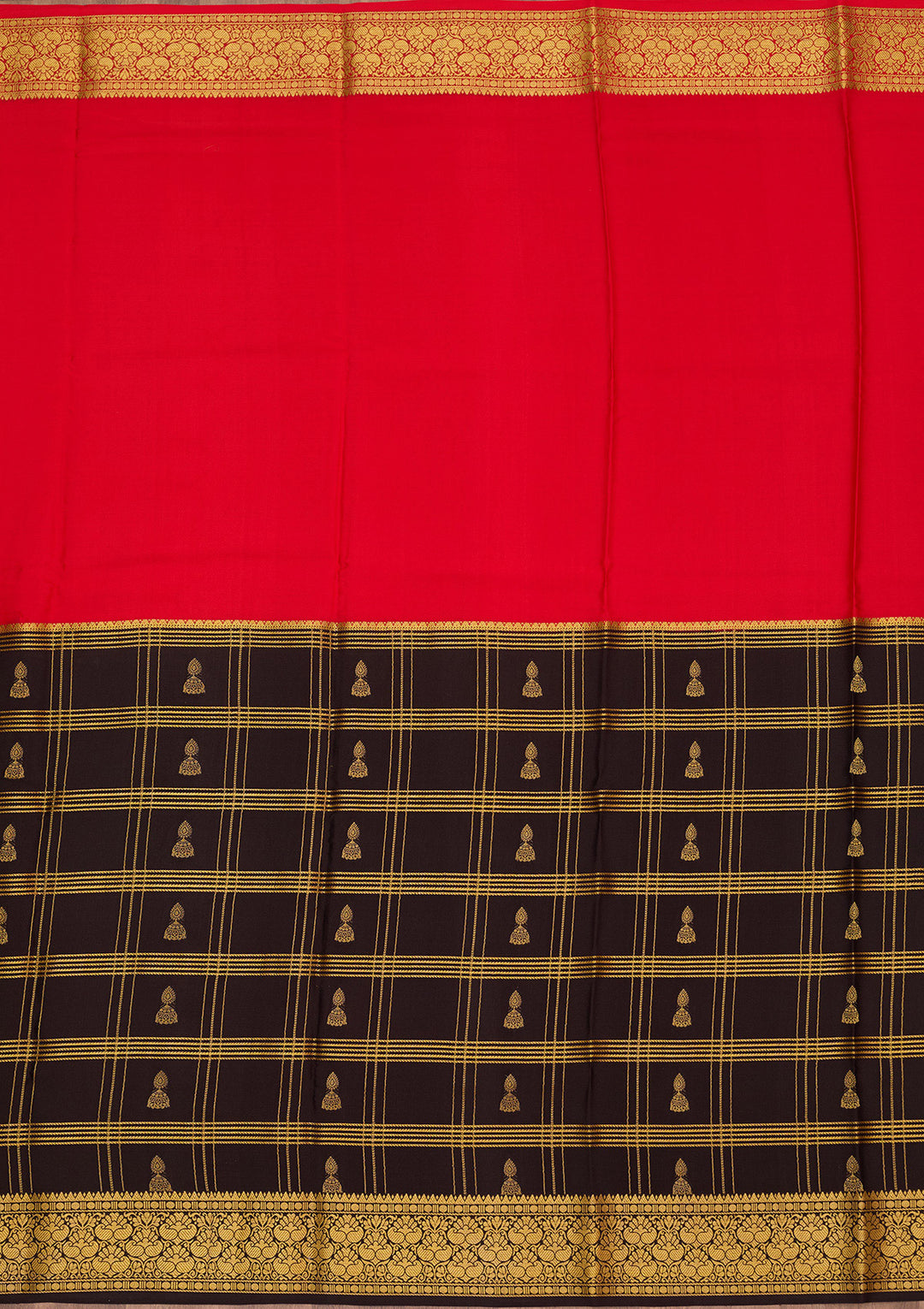 Red Zariwork Pure Crepe Silk Saree