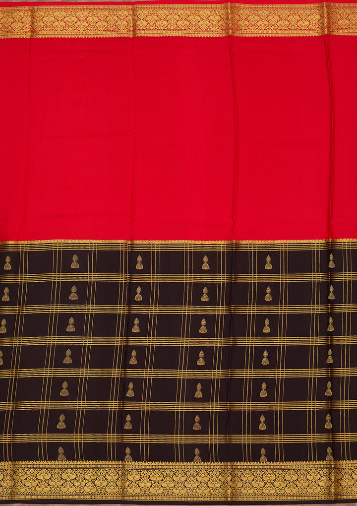 Red Zariwork Pure Crepe Silk Saree