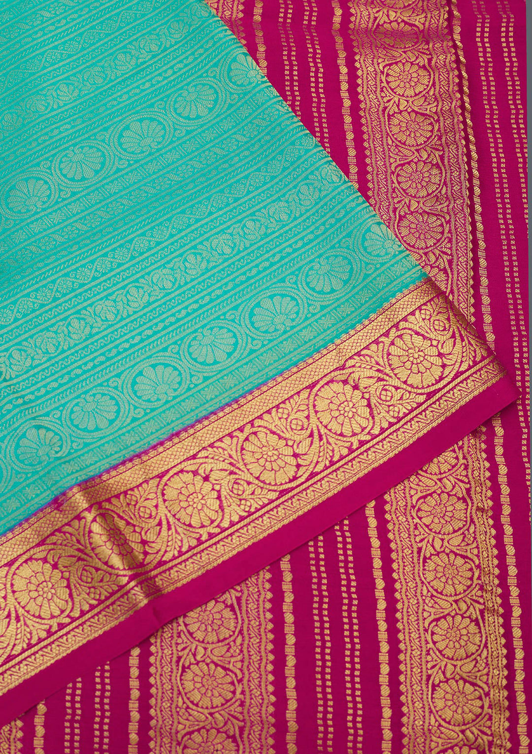 Blue Zariwork Pure Crepe Silk Saree