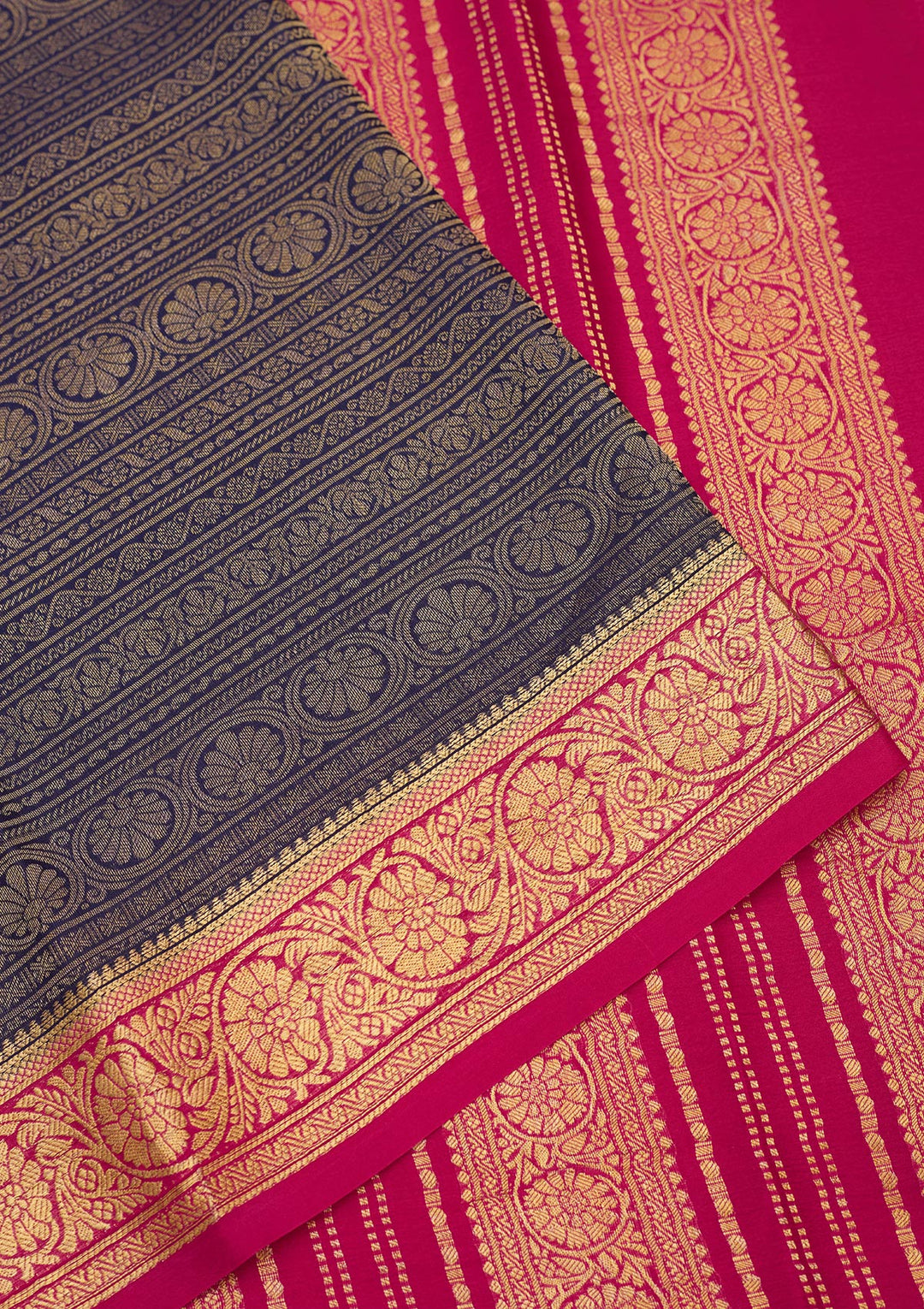 Grey Zariwork Pure Crepe Silk Saree