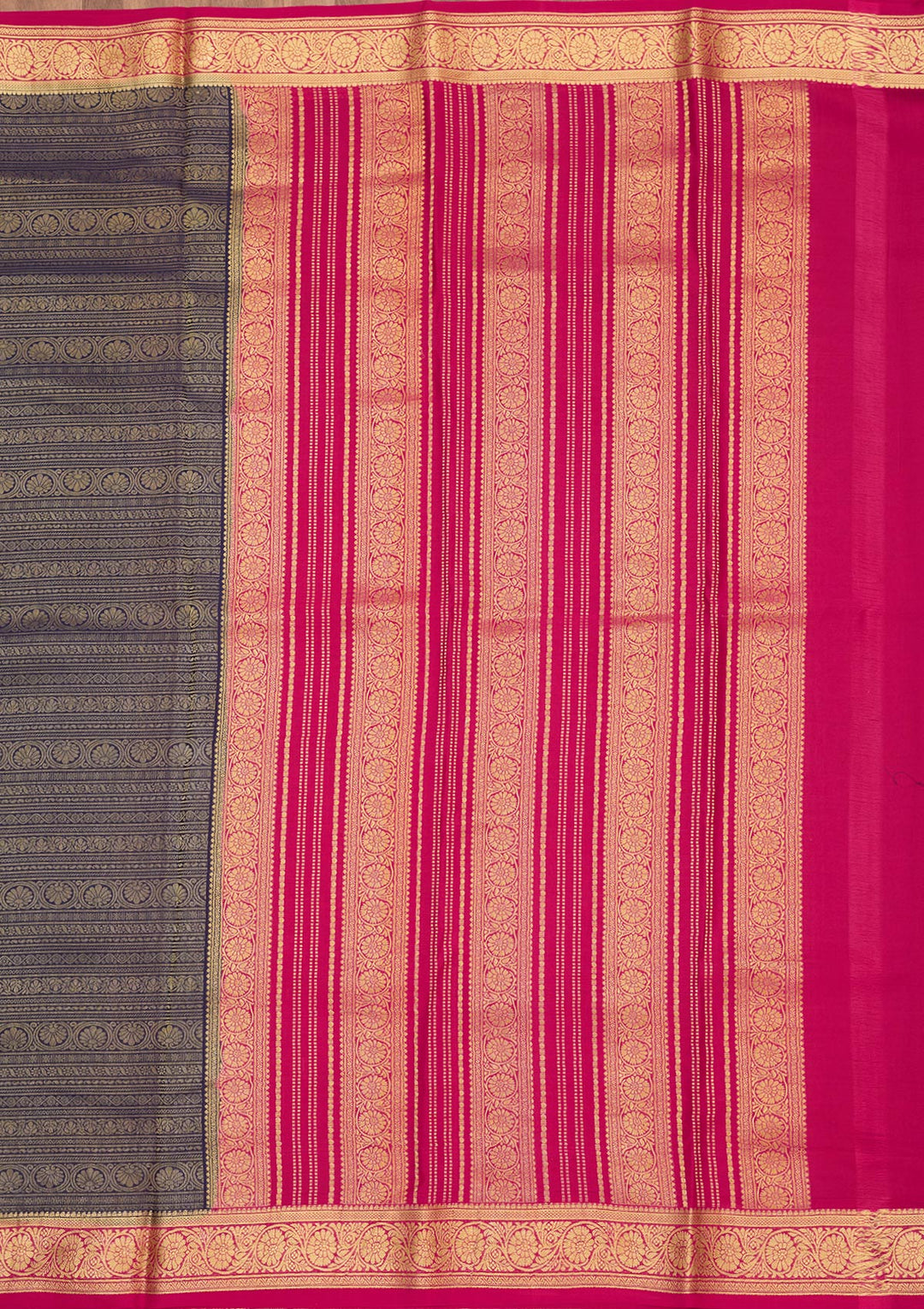 Grey Zariwork Pure Crepe Silk Saree