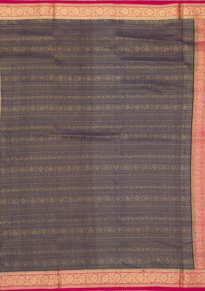 Grey Zariwork Pure Crepe Silk Saree