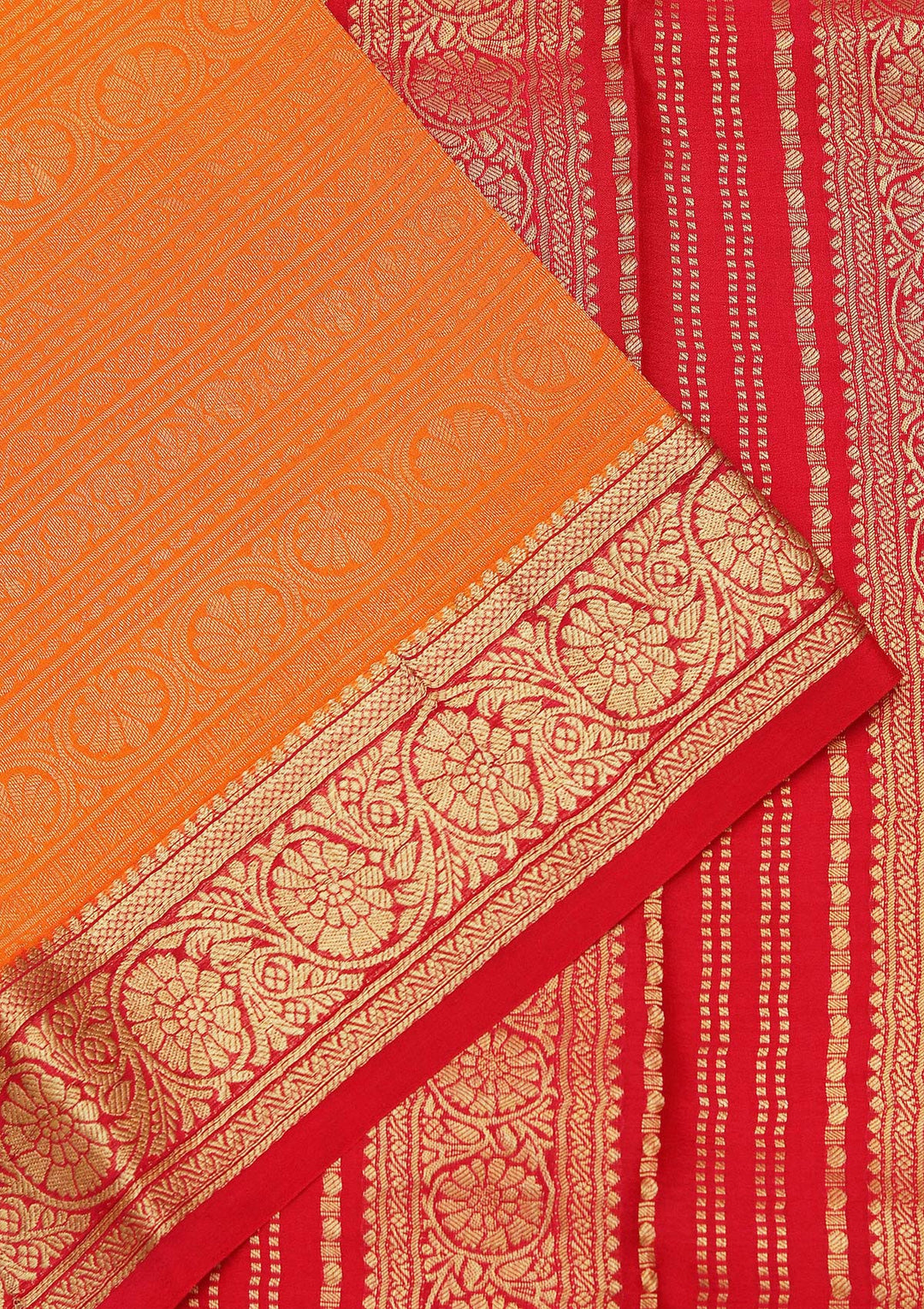 Mustard Zariwork Pure Crepe Silk Saree