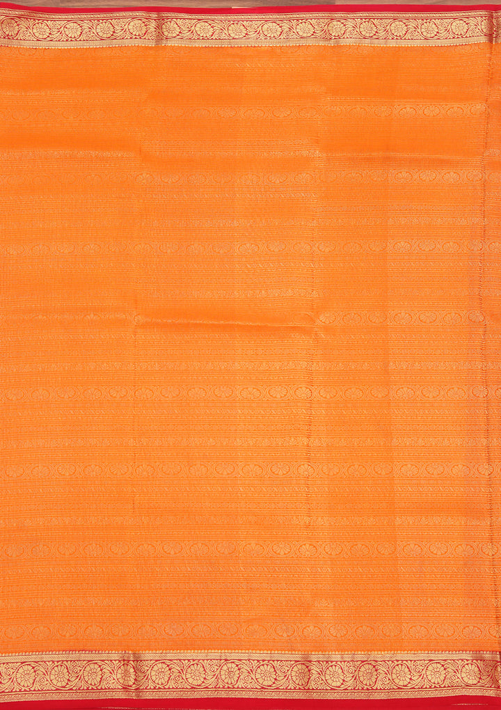 Mustard Zariwork Pure Crepe Silk Saree