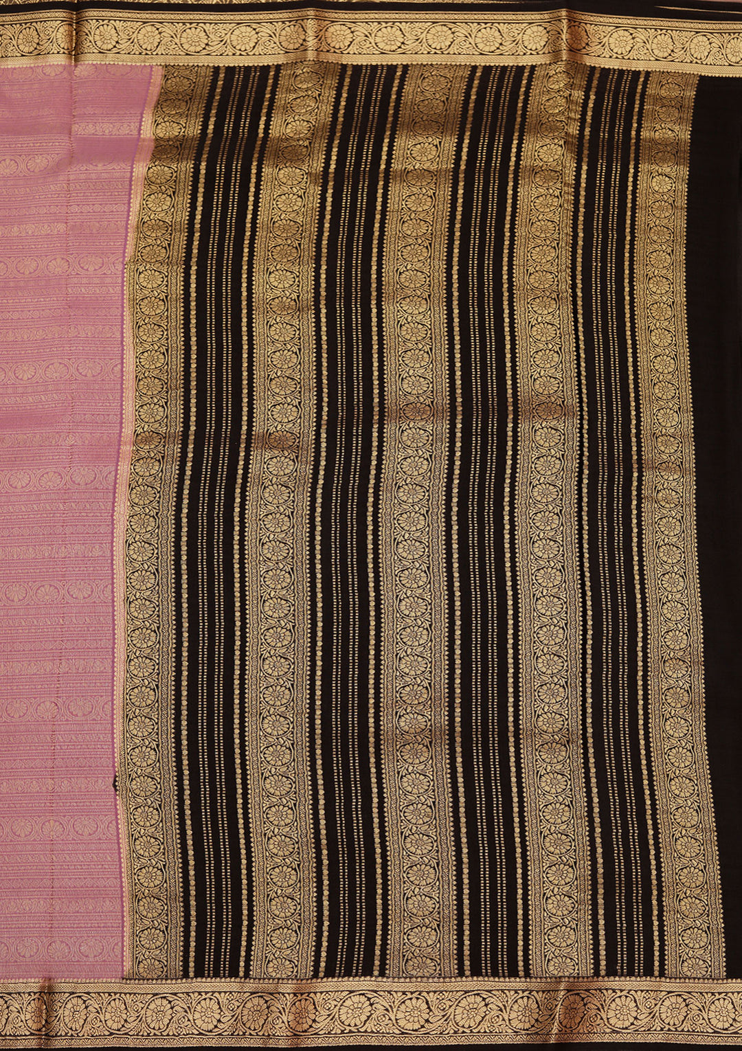 Onion Pink Zariwork Pure Crepe Silk Saree