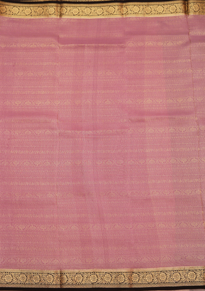 Onion Pink Zariwork Pure Crepe Silk Saree