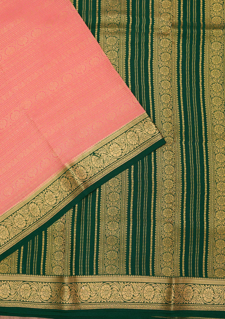 Peach Zariwork Pure Crepe Silk Saree