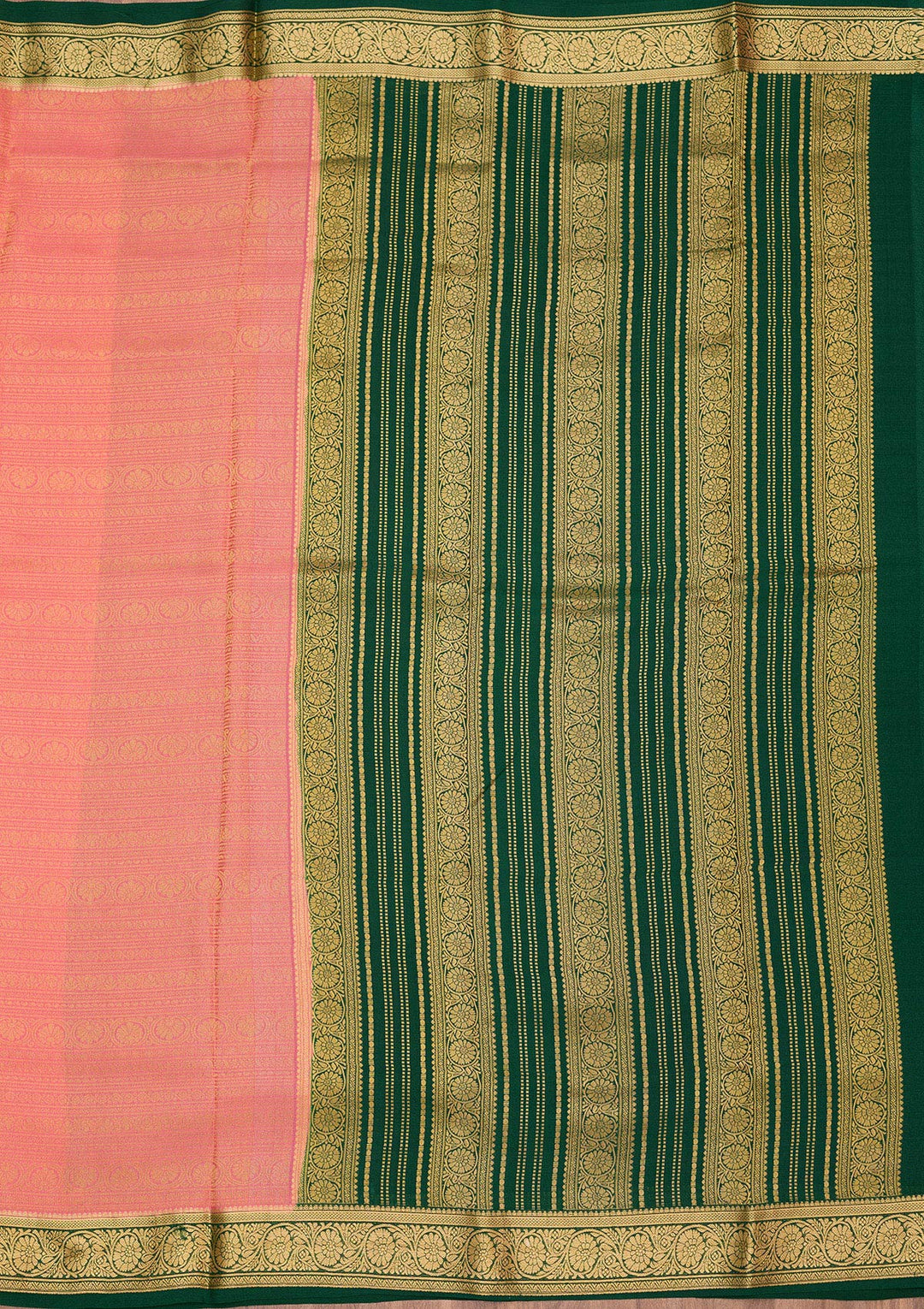 Peach Zariwork Pure Crepe Silk Saree