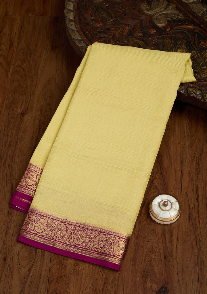 Pista Green Zariwork Pure Crepe Silk Saree