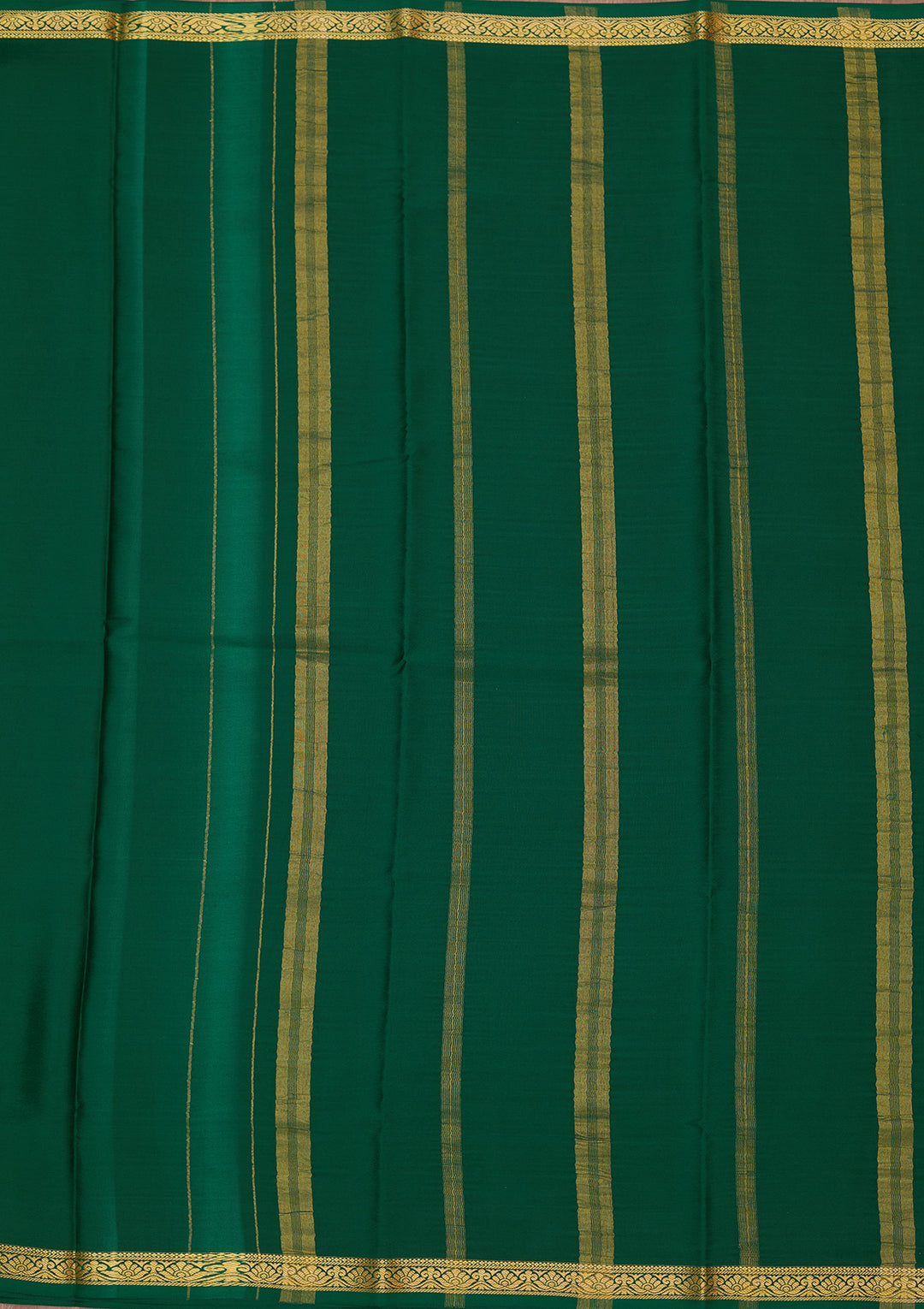 Bottle Green Zariwork Pure Crepe Silk Saree