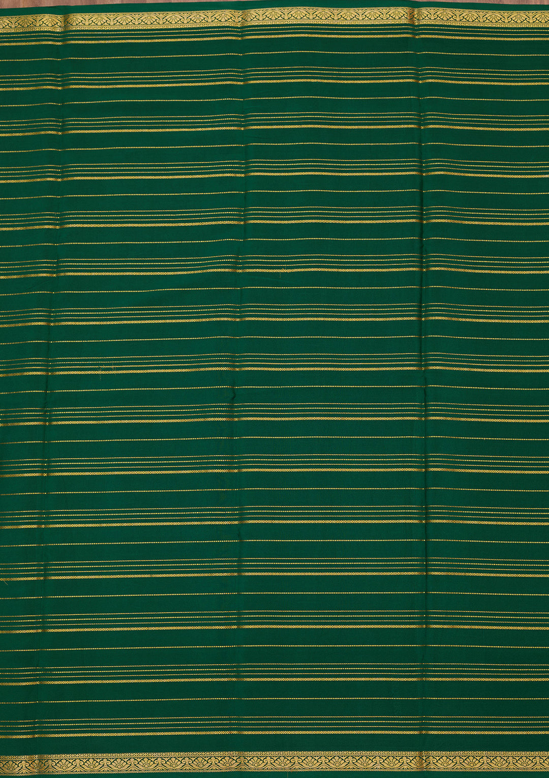 Bottle Green Zariwork Pure Crepe Silk Saree