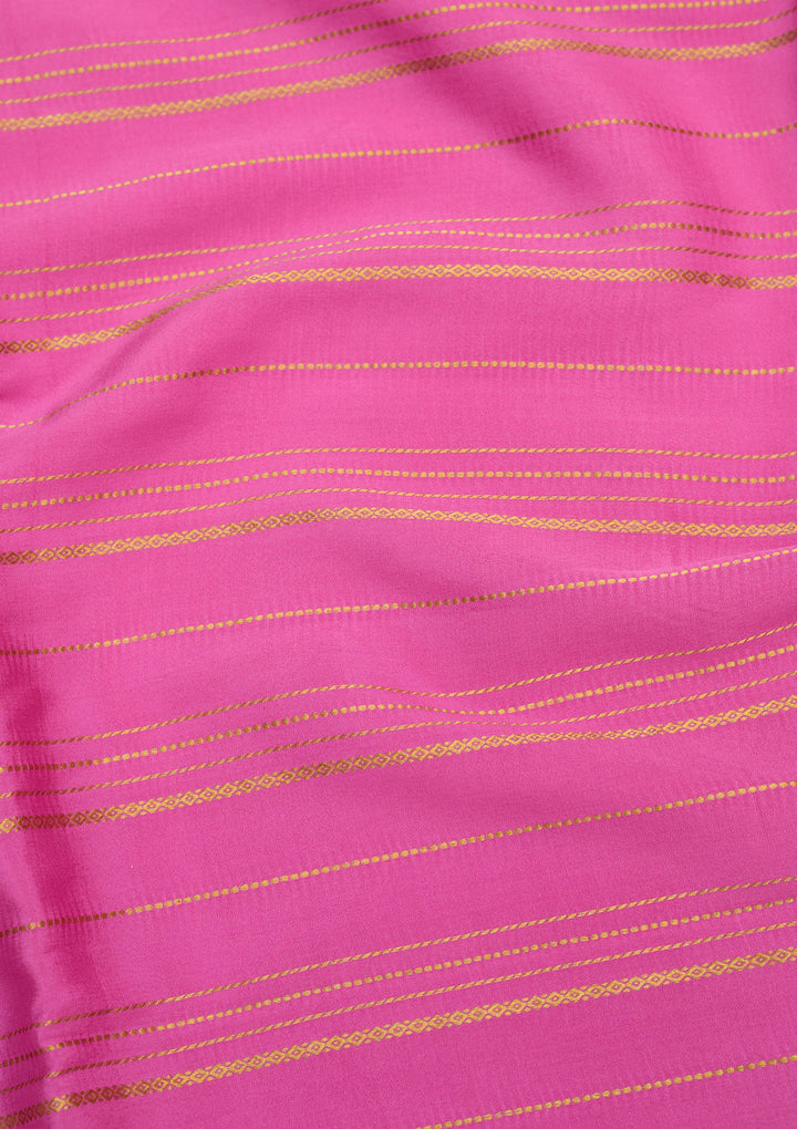 Onion Pink Zariwork Pure Crepe Silk Saree