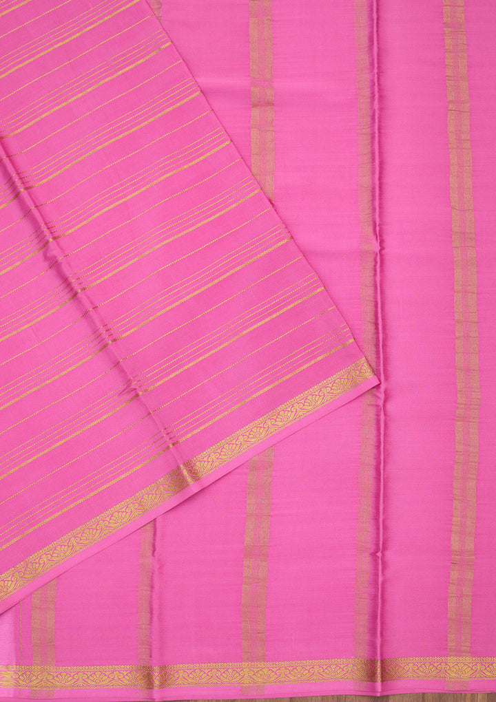 Onion Pink Zariwork Pure Crepe Silk Saree
