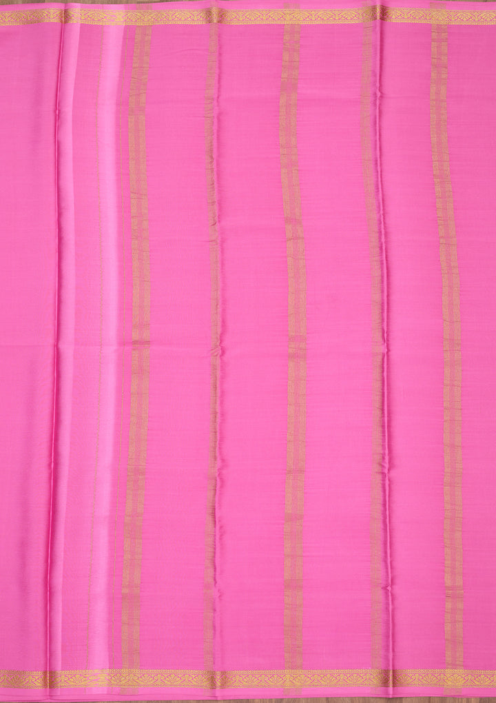 Onion Pink Zariwork Pure Crepe Silk Saree