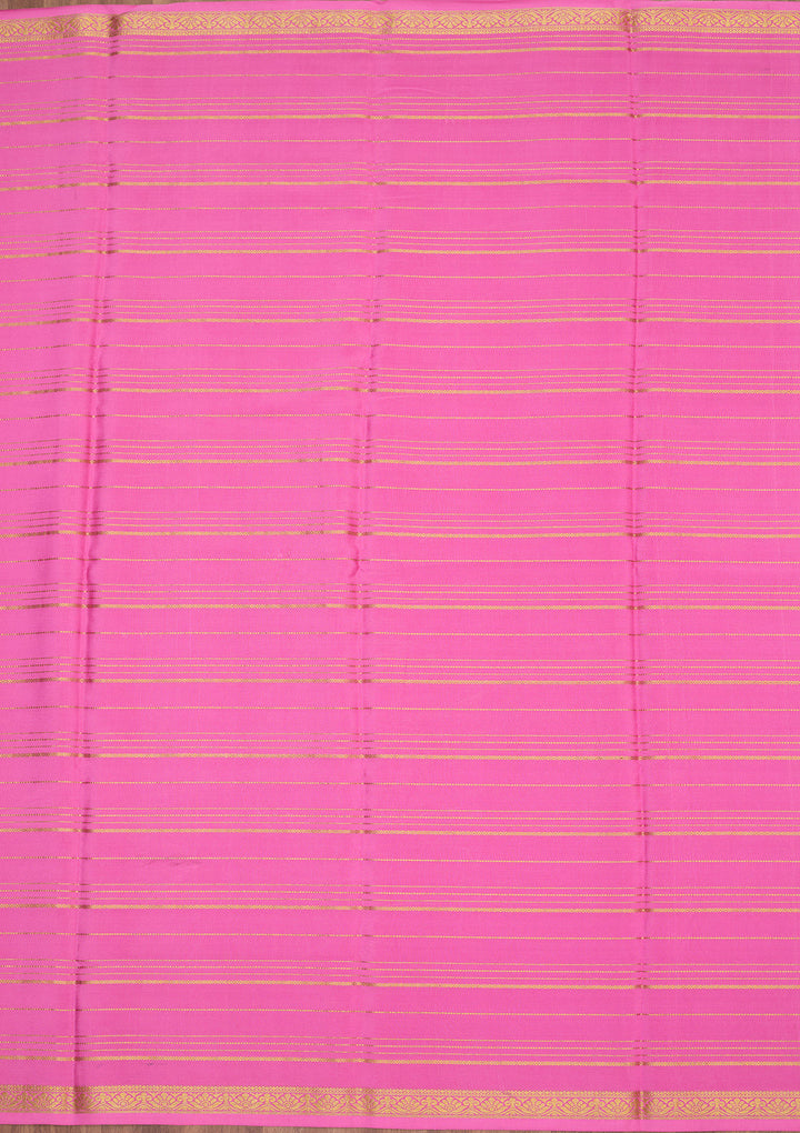 Onion Pink Zariwork Pure Crepe Silk Saree