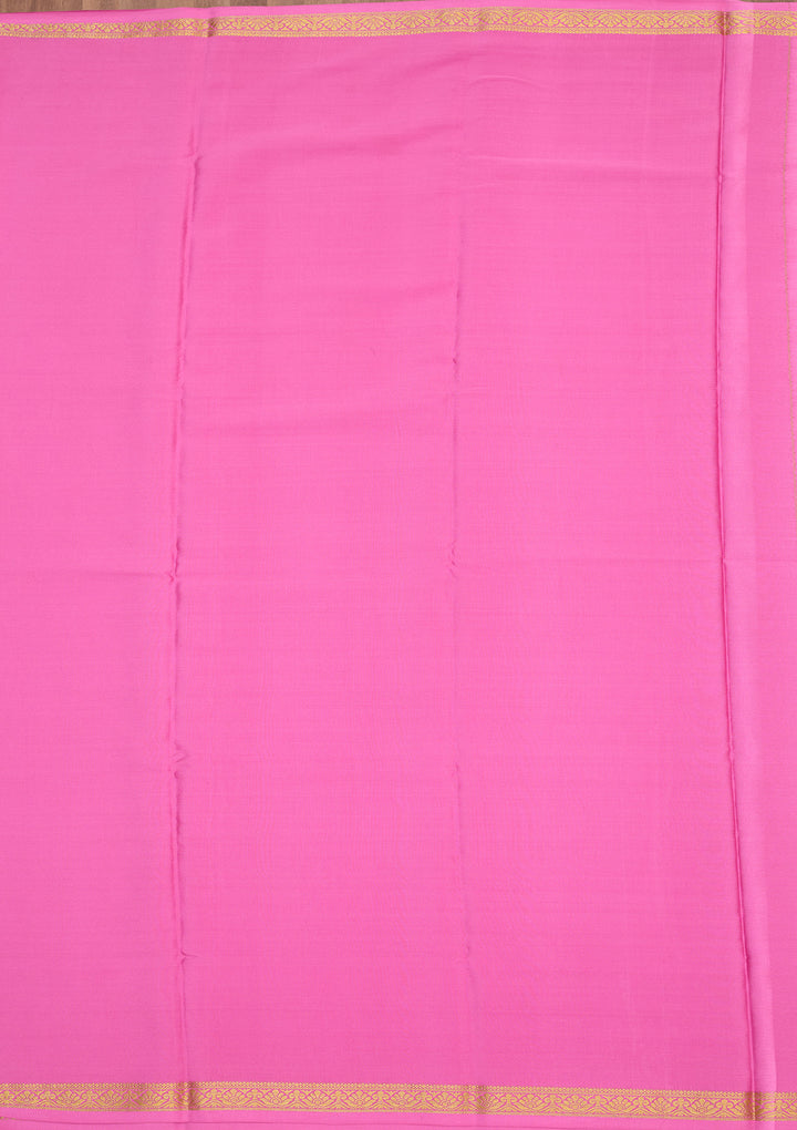 Onion Pink Zariwork Pure Crepe Silk Saree