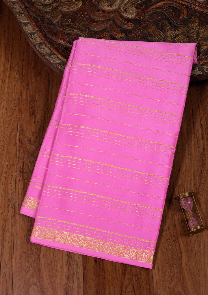 Pink Zariwork Pure Crepe Silk_Saree