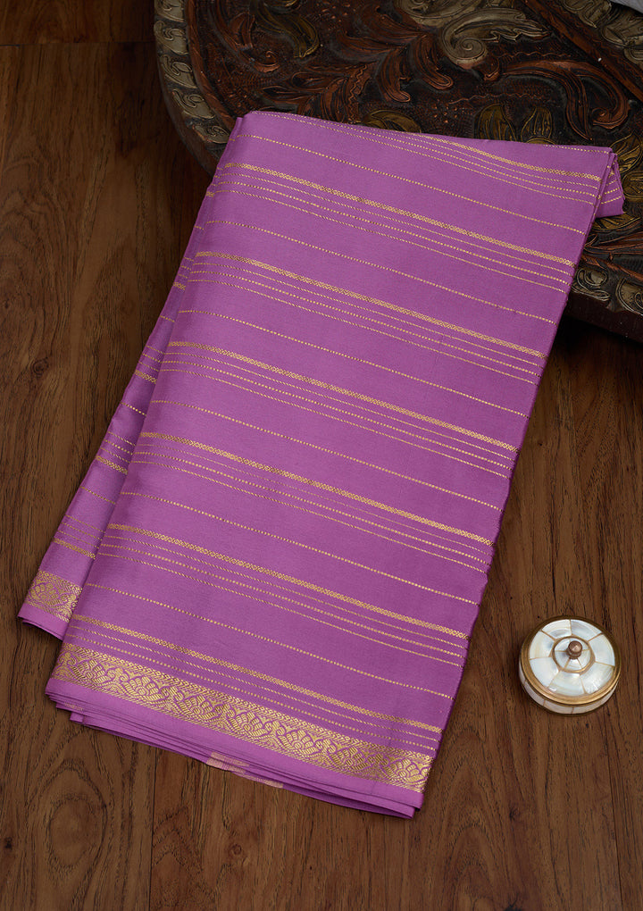 Purple Zariwork Pure Crepe Silk Saree