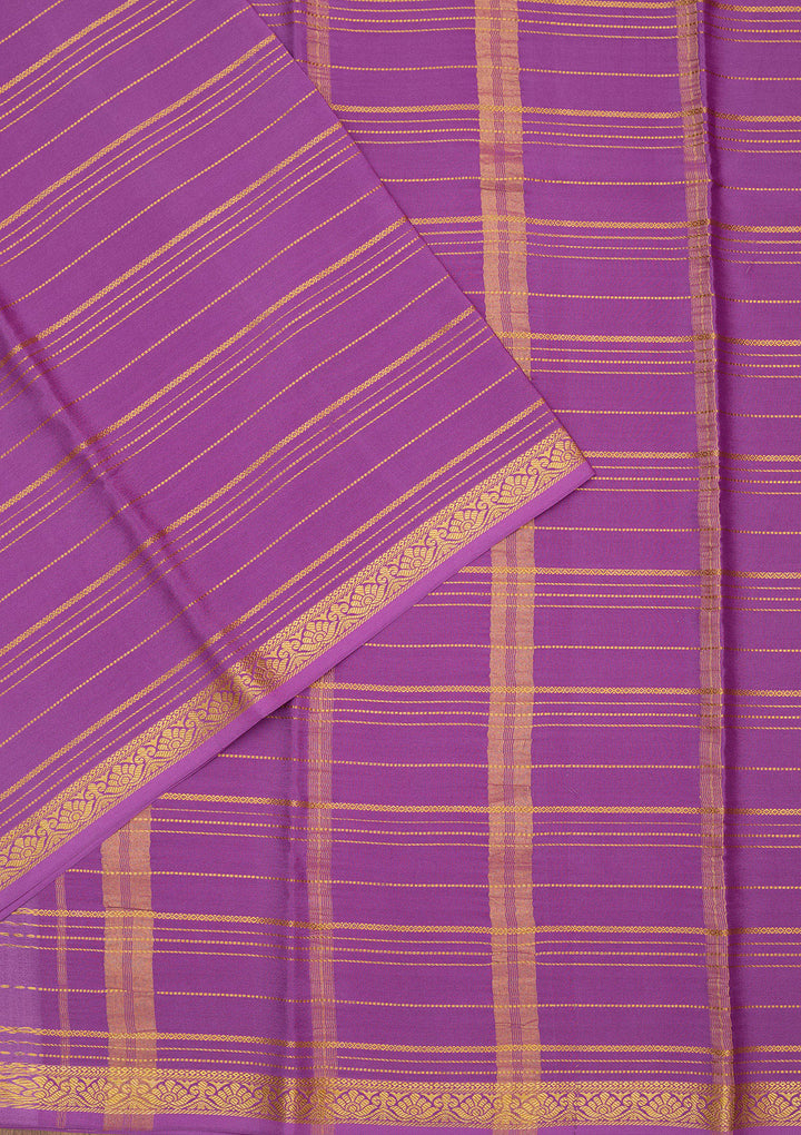 Purple Zariwork Pure Crepe Silk Saree