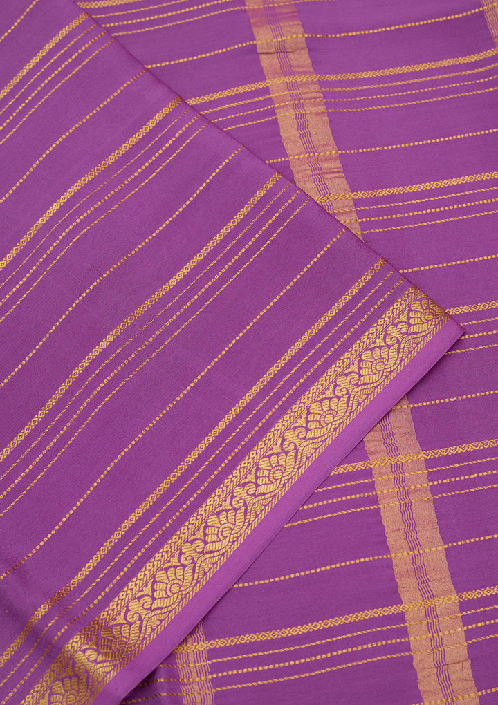 Purple Zariwork Pure Crepe Silk Saree