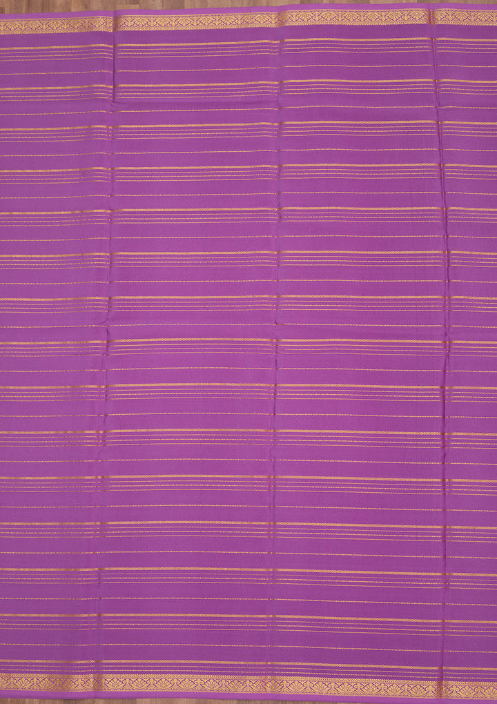 Purple Zariwork Pure Crepe Silk Saree