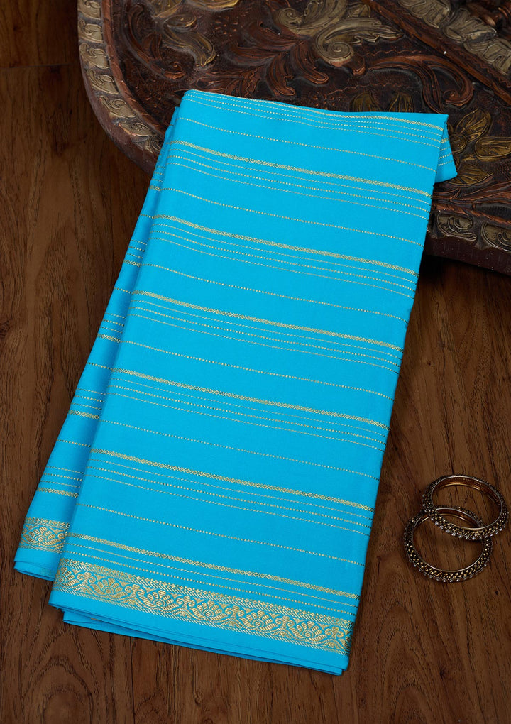 Royal Blue Zariwork Pure Crepe Silk Saree