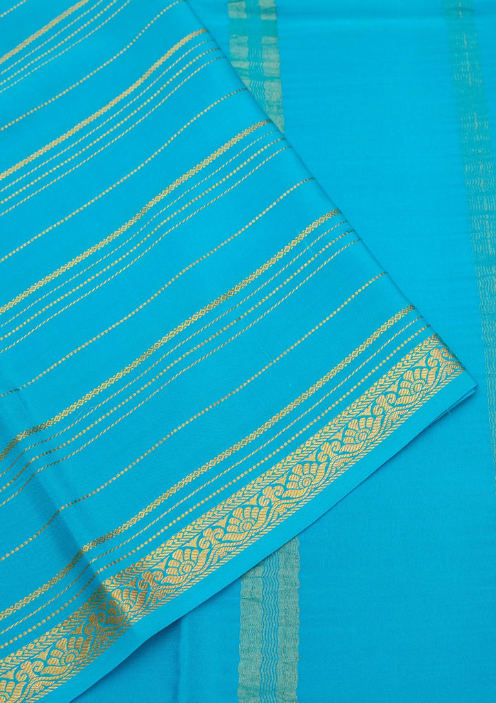 Royal Blue Zariwork Pure Crepe Silk Saree